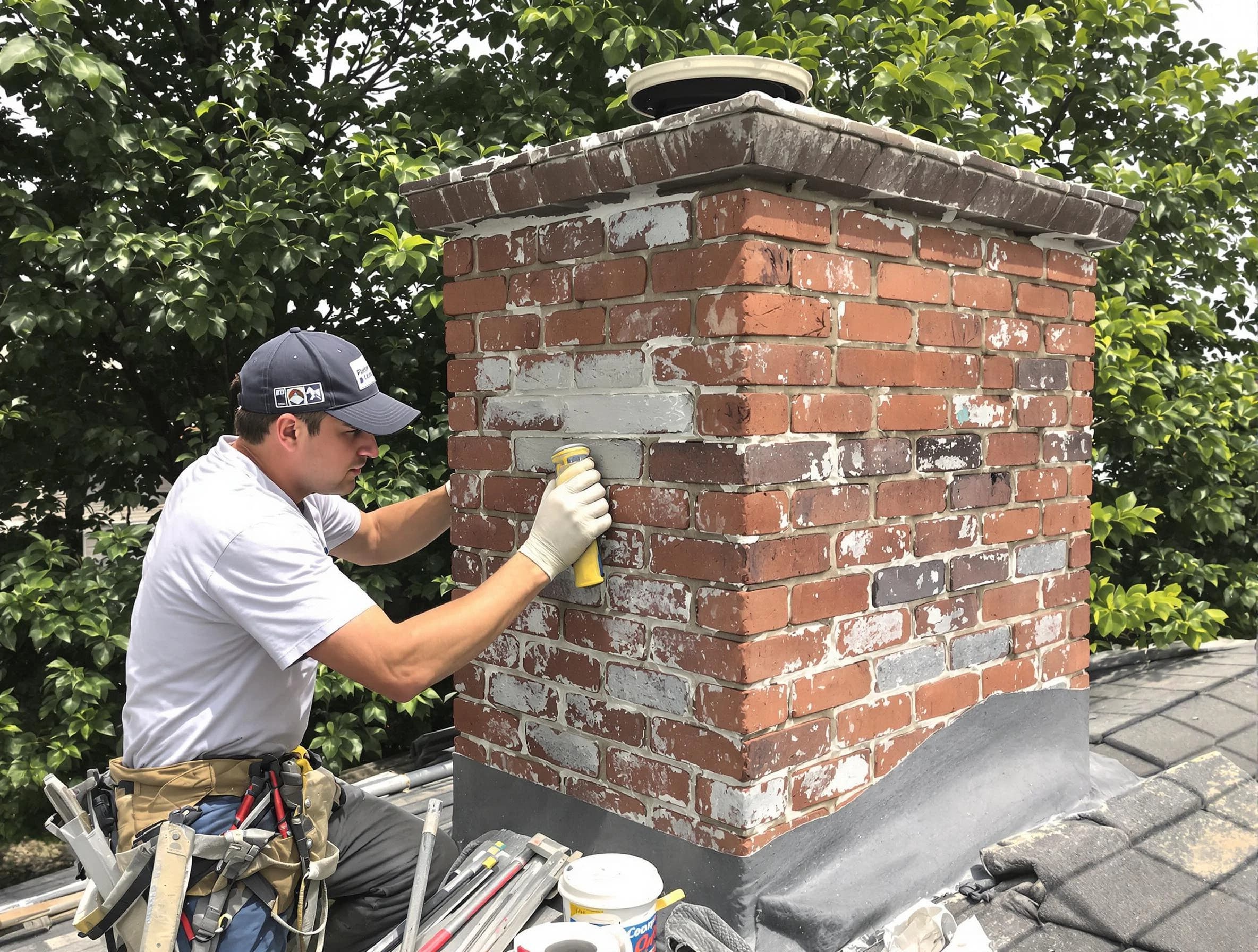 Midwest City Chimney Sweep restoring an aging chimney in Midwest City, OK