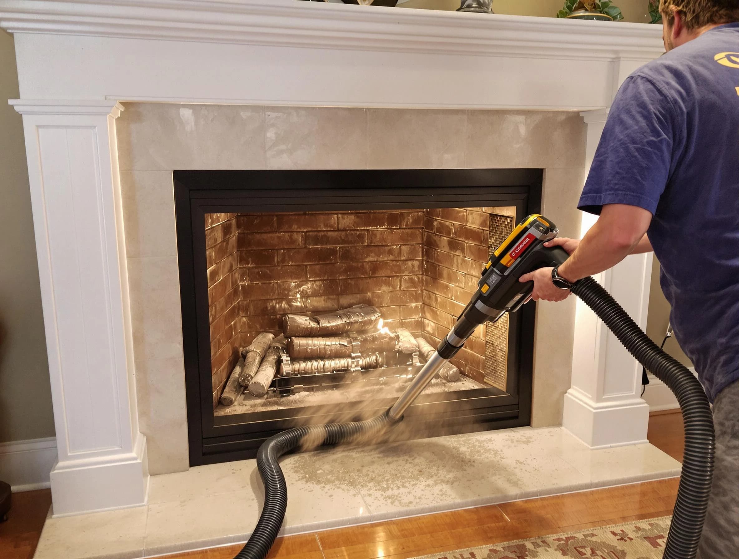 Fireplace cleaning performed by Midwest City Chimney Sweep in Midwest City, OK