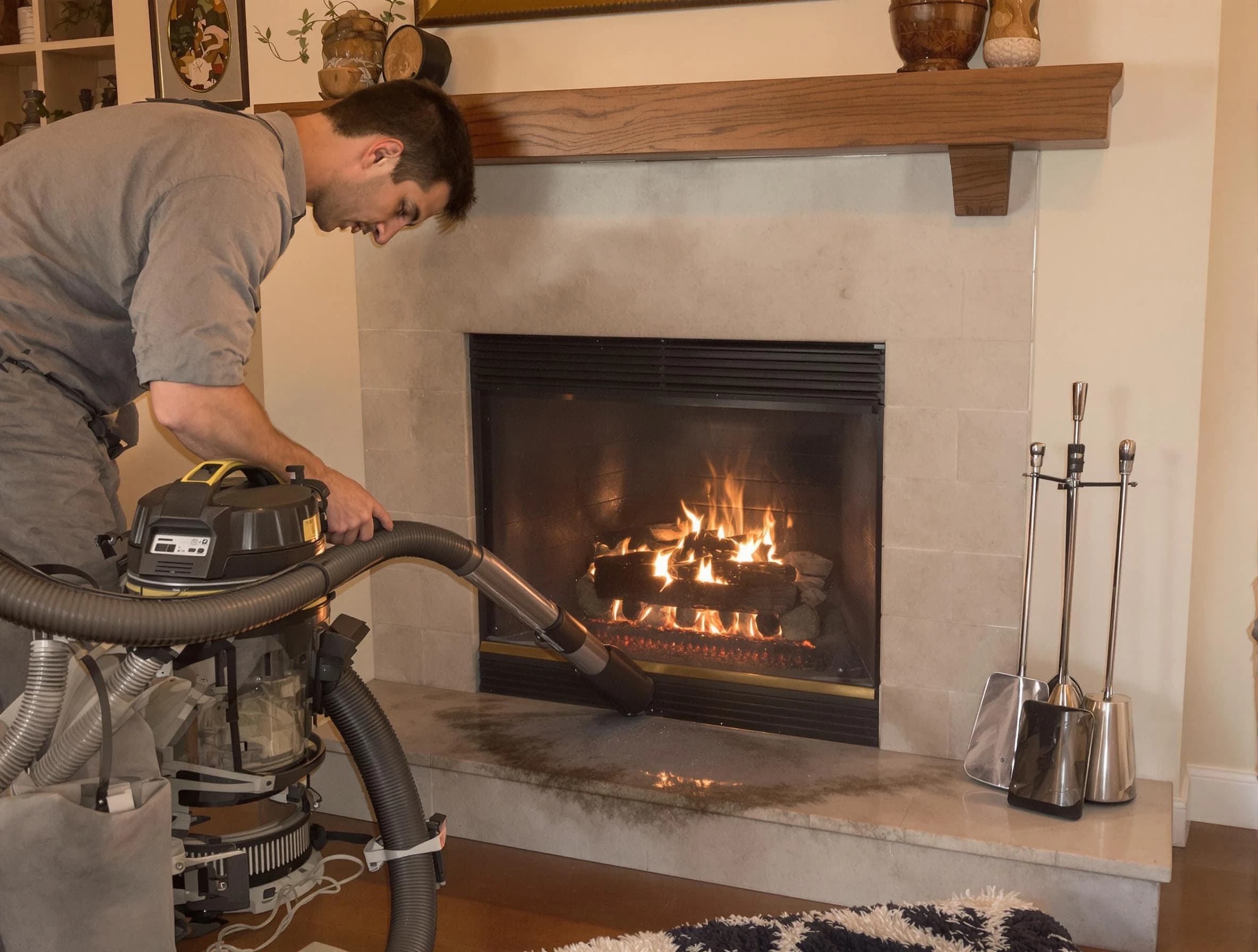 Routine fireplace upkeep by Midwest City Chimney Sweep in Midwest City, OK