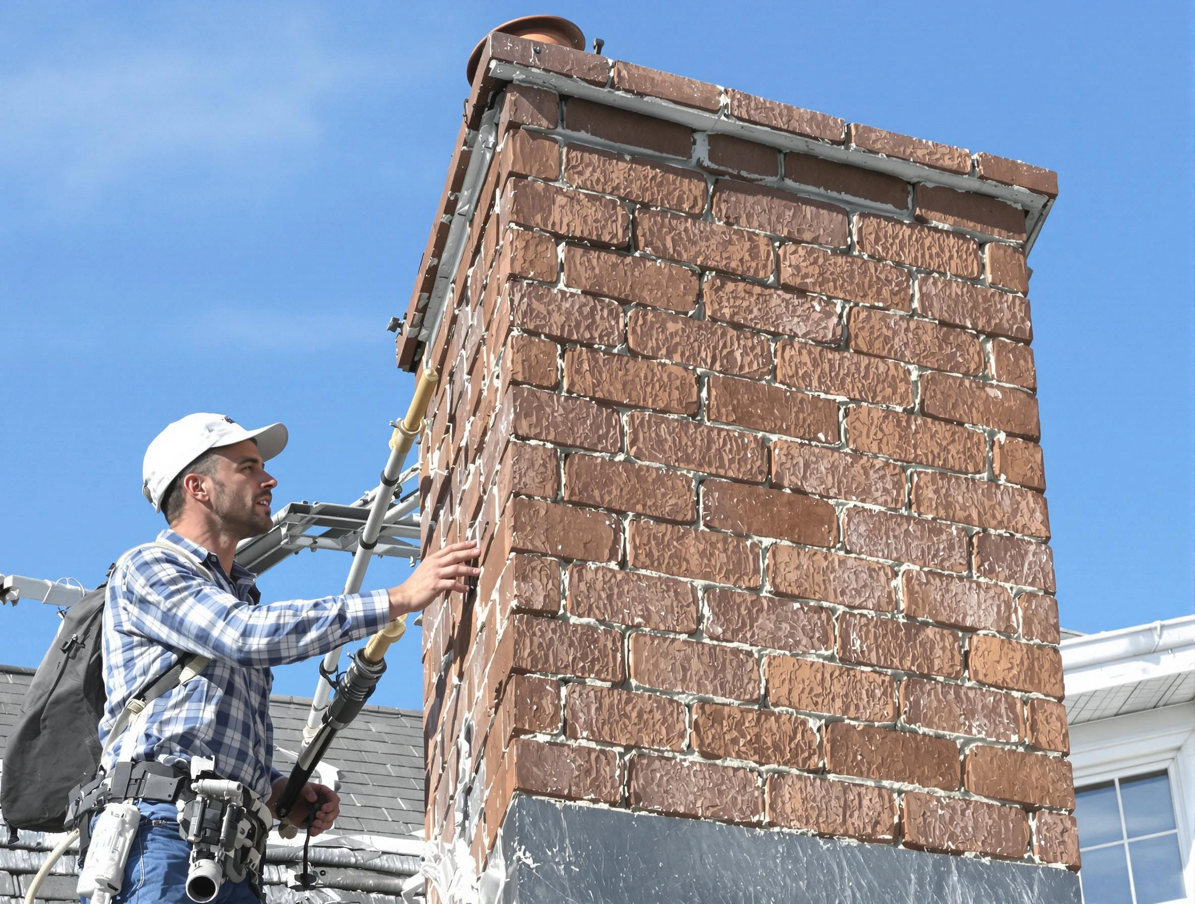 Brickwork for a chimney rebuild by Midwest City Chimney Sweep in Midwest City, OK