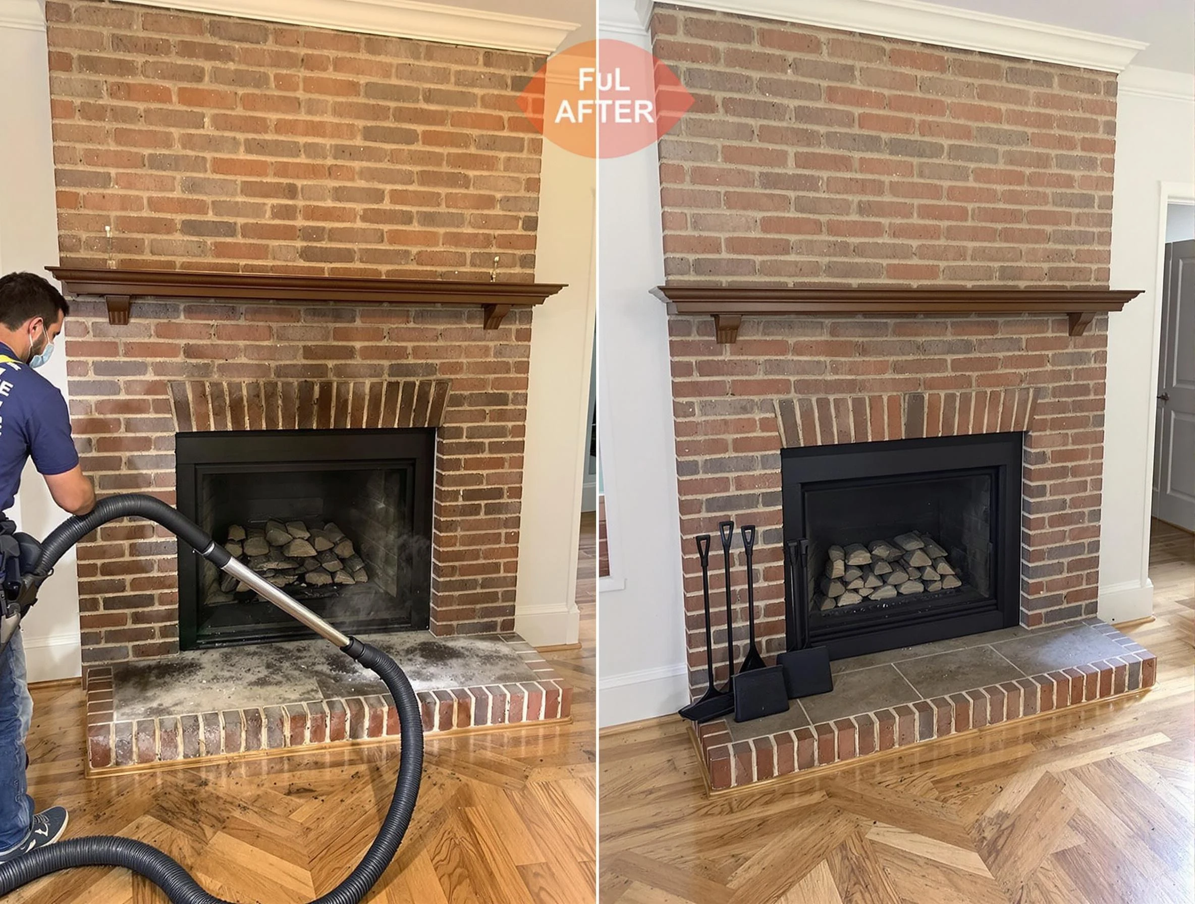 Midwest City Chimney Sweep carefully sanitizing a fireplace in Midwest City, OK