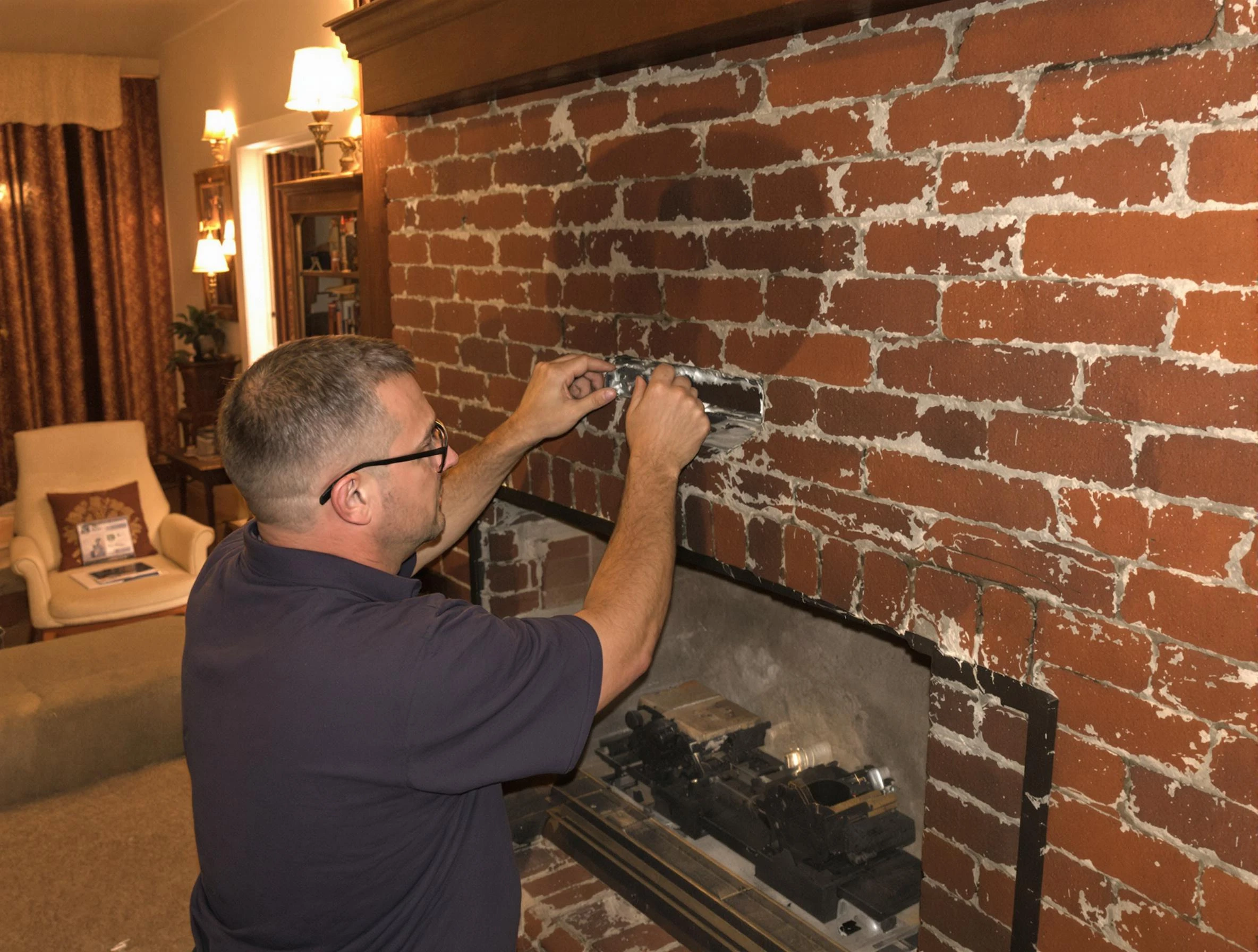 Midwest City Chimney Sweep expert fixing a fireplace in Midwest City, OK