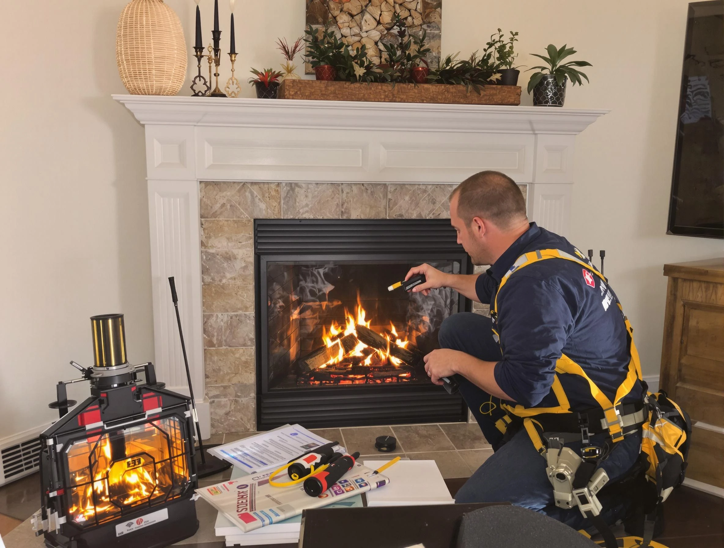 Safety-focused fireplace inspection by Midwest City Chimney Sweep in Midwest City, OK